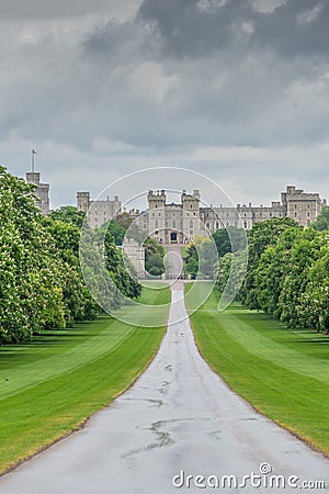 Windsor Castle, UK view from the long walk Stock Photo