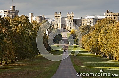 Windsor Castle viewed along Long Walk Stock Photo