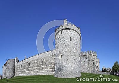 Windsor castle walls berkshire england Stock Photo