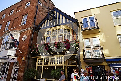 Alley shops and restaurants in Windsor England Editorial Stock Photo