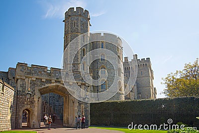 View at the medieval Windsor Castle, built 1066 by William the Conqueror. Official residence of King. Berkshire, England UK Editorial Stock Photo