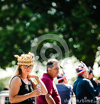 Royal Wedding atmosphere in Windsor Long Road PArk Editorial Stock Photo