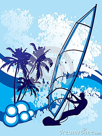 Windsurf background Vector Illustration