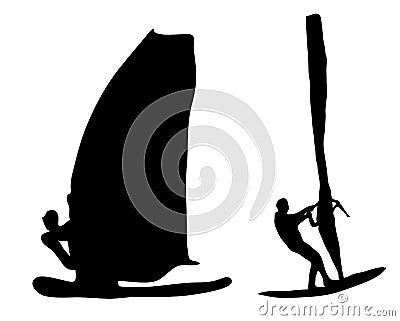 Windsurfer silhouette Vector Illustration