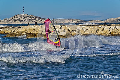 Windsurfers in action Editorial Stock Photo