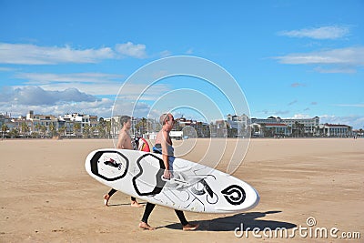 Windsurfers, Malvarrosa Beach, Valencia, Spain Editorial Stock Photo
