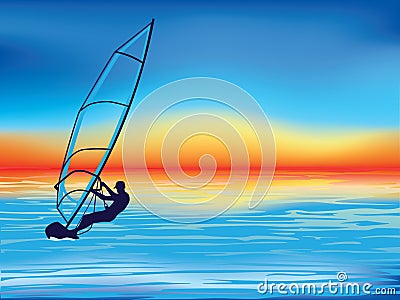 Windsurfing Vector Illustration