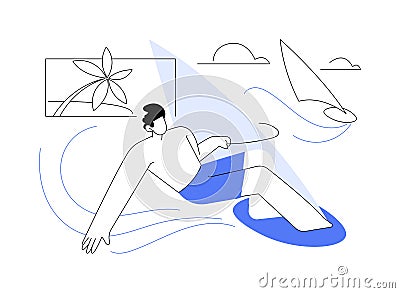 Windsurfing abstract concept vector illustration. Vector Illustration