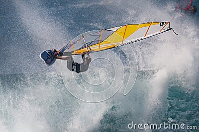 Windsurfing big waves Maui, Hawaii Editorial Stock Photo