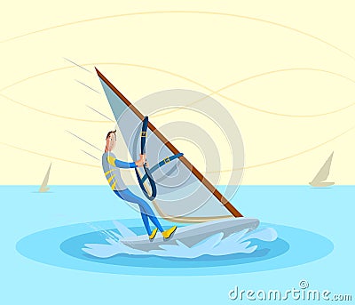 Windsurfing Vector Illustration