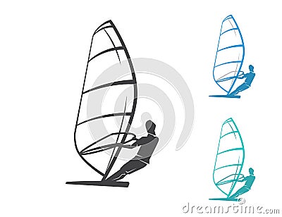 Windsurfing Vector Illustration