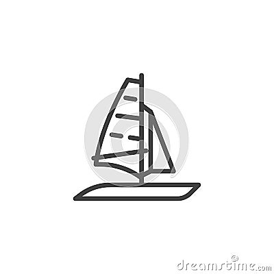 Windsurfing line icon Vector Illustration