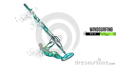 Windsurfing. Silhouette of a windsurfer. Freeride competition. Vector illustration. Thanks for watching Vector Illustration