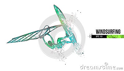 Windsurfing. Silhouette of a windsurfer. Freeride competition. Vector illustration. Thanks for watching Vector Illustration