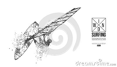 Windsurfing. Silhouette of a windsurfer. Freeride competition. Vector illustration. Thanks for watching Vector Illustration