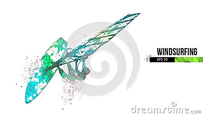 Windsurfing. Silhouette of a windsurfer. Freeride competition. Vector illustration. Thanks for watching Vector Illustration