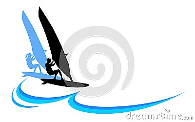 Windsurfing sport logo in vector quality. Vector Illustration