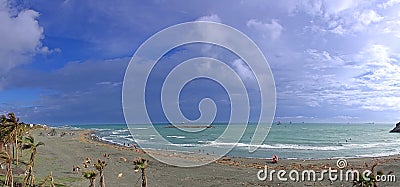 Windswept Beach Panorama Stock Photo