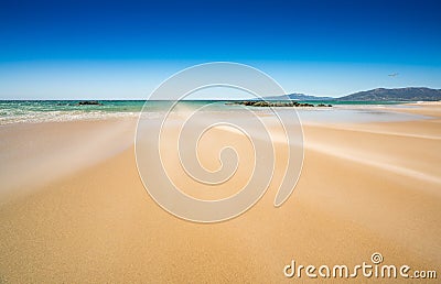 Windswept Tarifa Beach, Spain Stock Photo