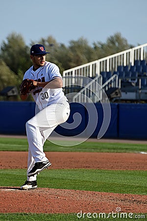 Windup of the Czech pitcher during the baseballgame Czech Republic against Spain Editorial Stock Photo
