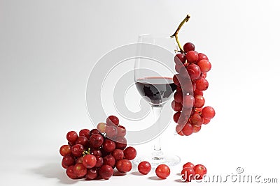 Wine amd grapes Stock Photo