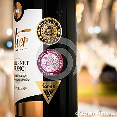 Wine awards National Red wine excellency Prestige Reserve Editorial Stock Photo
