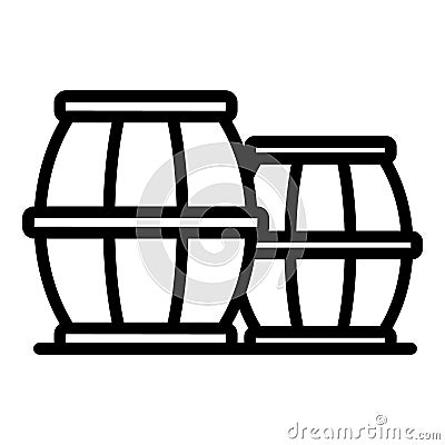 Wine barrel icon outline vector. Cabinet shelf Stock Photo