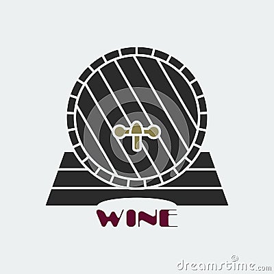 Wine barrel icon. Vector illustration Vector Illustration
