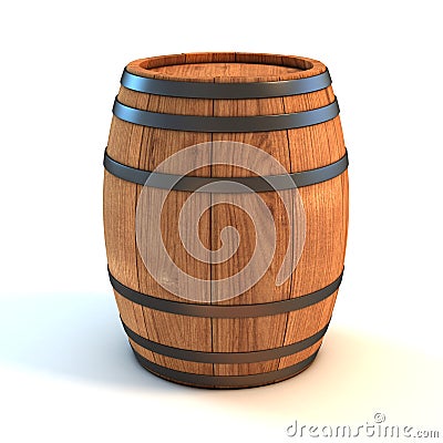 Wine barrel over white background Cartoon Illustration