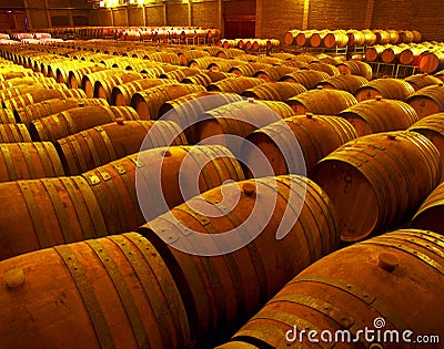 Wine barrels Stock Photo