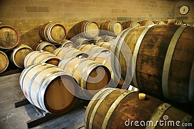 Wine Barrels Stock Photo