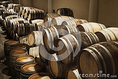 Wine Barrels Stock Photo