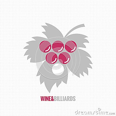 Wine and billiards concept design background Vector Illustration