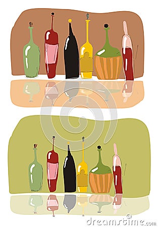 Wine Bottle Vector Illustration