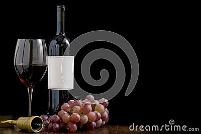 Wine bottle with blank label Stock Photo