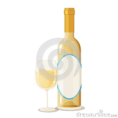 Wine bottle Vector Illustration