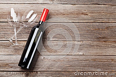 Wine bottle and glasses Stock Photo