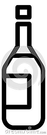 Wine bottle icon. Linear alcohol drink symbol Vector Illustration