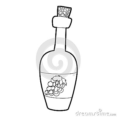 Wine bottle icon, outline style Vector Illustration