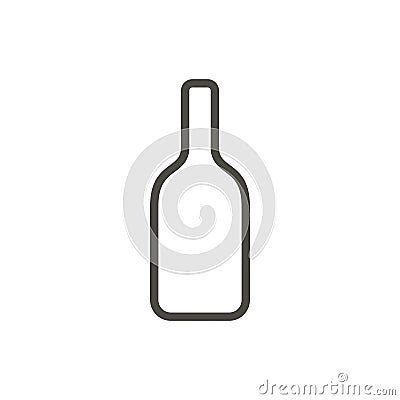 Wine bottle icon vector. Outline alcohol, line drink symbol. Vector Illustration