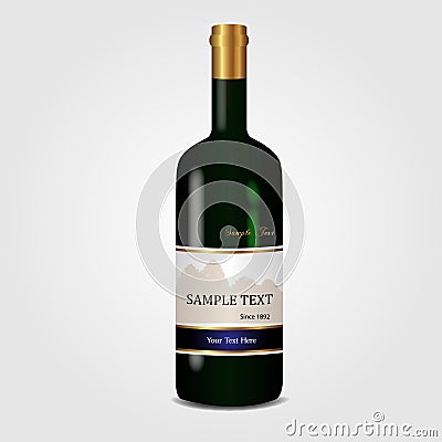 Wine Bottle Illustration Vector Illustration