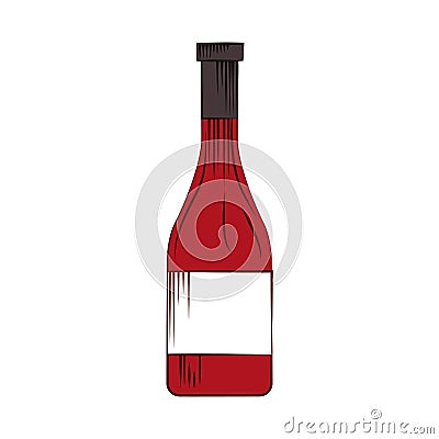 Wine bottle isolated icon Vector Illustration