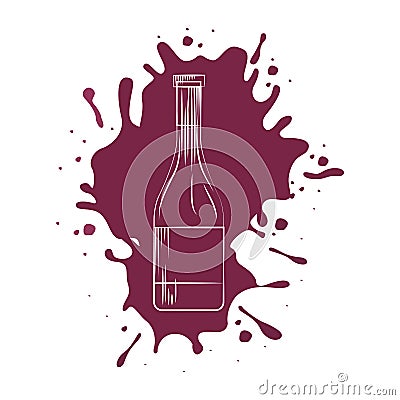 Wine bottle isolated icon Vector Illustration