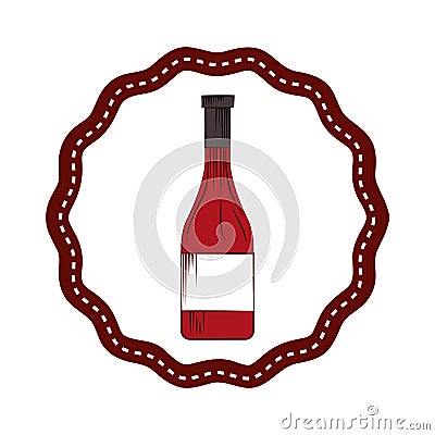 Wine bottle isolated icon Vector Illustration