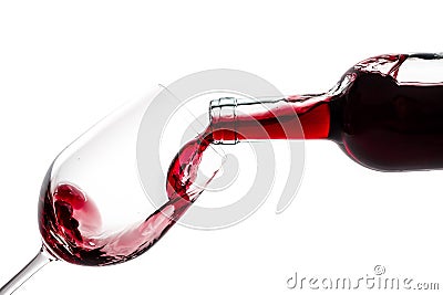 Wine Bottle Wineglass Stock Photo