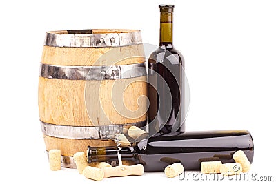 Wine bottles and corks Stock Photo