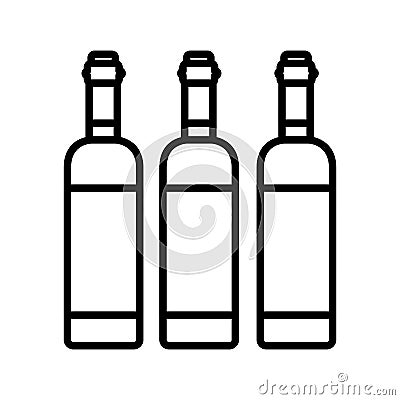 Wine bottles line style icon Vector Illustration