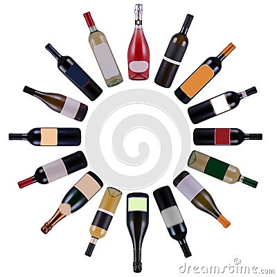 Wine bottles vortex Stock Photo