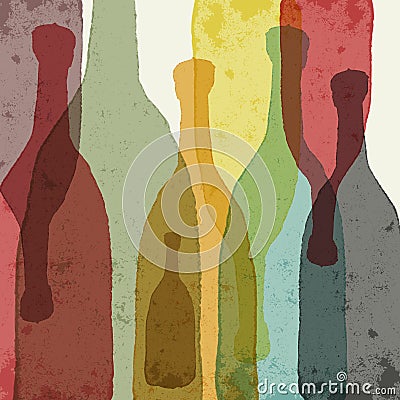 Wine bottles Vector Illustration