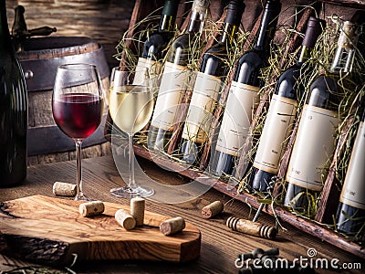 Wine bottles. Stock Photo